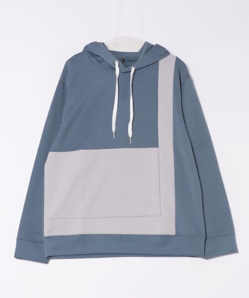 cardboard knit switching hoodie/ダンボールニット 切り替え プルオーバー パーカー（パーカー）｜Ritzy（リッツィー）