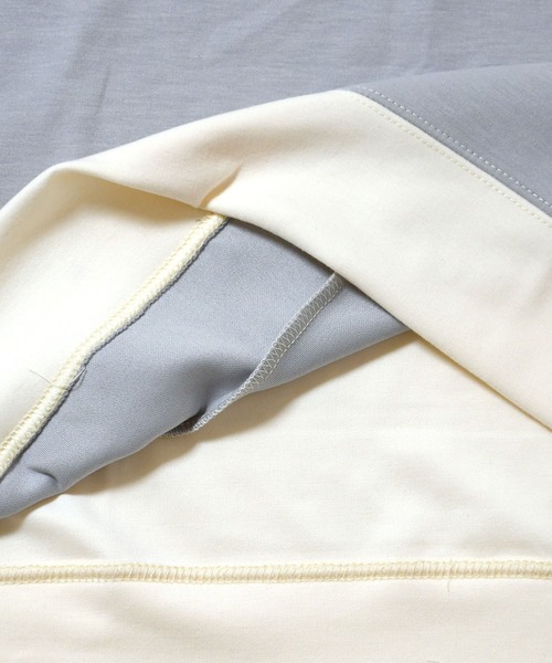 Ritzy（リッツィー）の「cardboard knit switching hoodie/ダンボールニット 切り替え プルオーバー パーカー レディース メンズ（パーカー・メンズ・チャコールグレー/サックスブルー/ブラック/ホワイト・L/XL/M）」の13枚目の写真