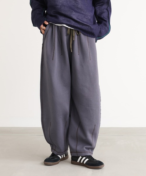 n'OrLABEL(ノアールレーベル)の「裏起毛配色ステッチコクーンパンツ(その他パンツ・レディース・ネイビー/ブラック/杢グレー・2/1)」の5枚目の写真