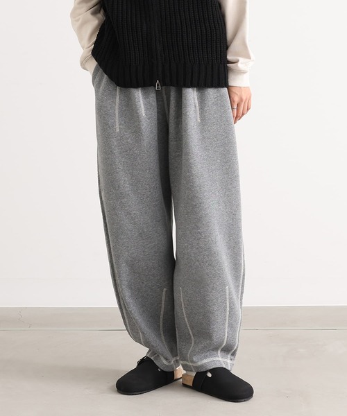 n'OrLABEL(ノアールレーベル)の「裏起毛配色ステッチコクーンパンツ(その他パンツ・レディース・ネイビー/ブラック/杢グレー・2/1)」の11枚目の写真