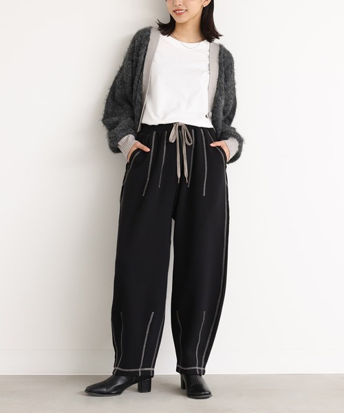 n'OrLABEL(ノアールレーベル)の「裏起毛配色ステッチコクーンパンツ(その他パンツ・レディース・ネイビー/ブラック/杢グレー・2/1)」の14枚目の写真