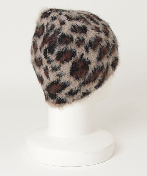 XU（エックスユー）の「【XU】mohair leopard beanie / 【エックスユー】モヘアファーレオパードニット帽子（ニットキャップ/ビーニー・メンズ・アイボリー/ブラウン・ONE SIZE）」の3枚目の写真