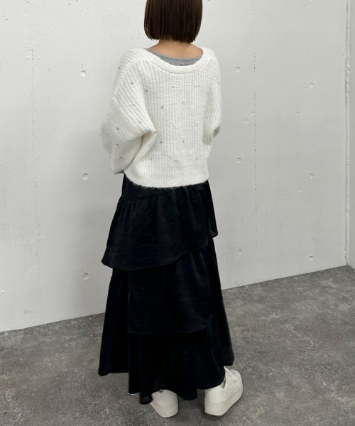 archives（アルシーヴ）の「ビジューパールニットカーディガン（カーディガン/ボレロ・レディース・ブラック/オフホワイト/グレー/ピンク・MEDIUM）」の20枚目の写真