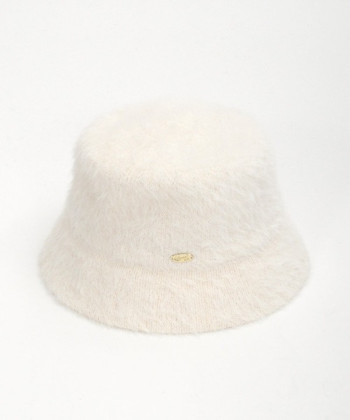 axes femme（アクシーズファム）の「プレート付シャギーバケハ（ハット・レディース・ワイン/ブラック/ホワイト・FREE）」の5枚目の写真