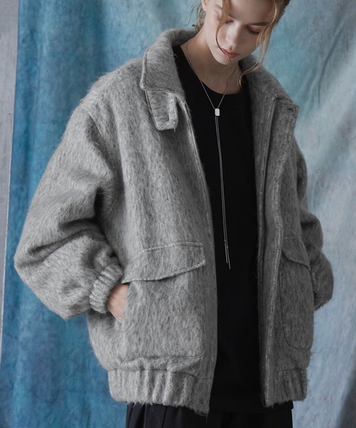SERACE】2way loose shaggy short blouson / 2wayルーズシャギー
