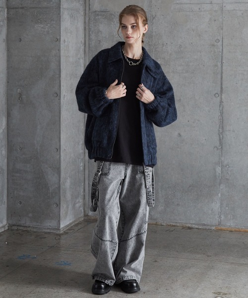 SERACE】2way loose shaggy short blouson / 2wayルーズシャギー