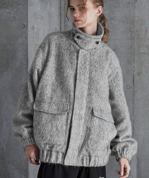 SERACE】2way loose shaggy short blouson / 2wayルーズシャギー
