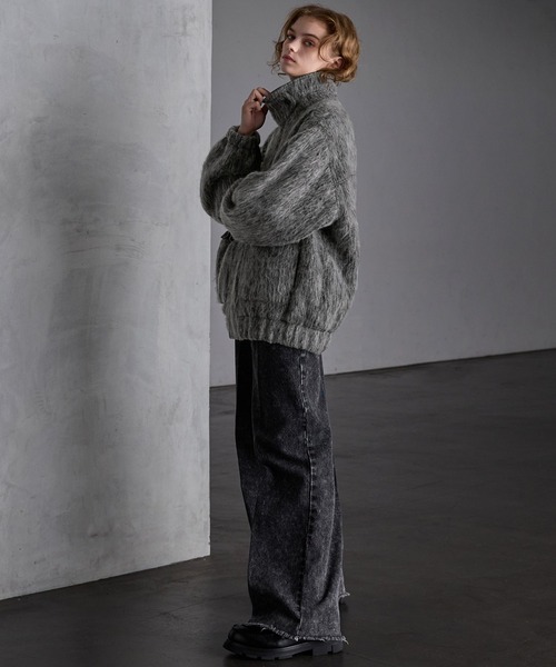 SERACE】2way loose shaggy short blouson / 2wayルーズシャギー