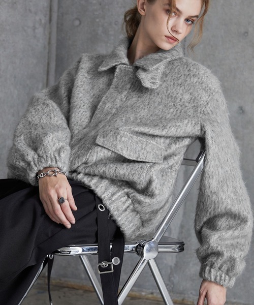 SERACE】2way loose shaggy short blouson / 2wayルーズシャギー