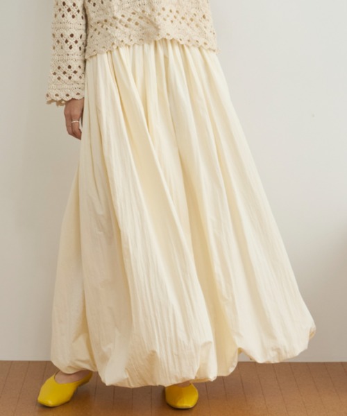 Libra Cue（リブラ キュー）の「バルーンロングスカート（スカート・レディース・ブラック/アイボリー/モカ・FREE）」の17枚目の写真
