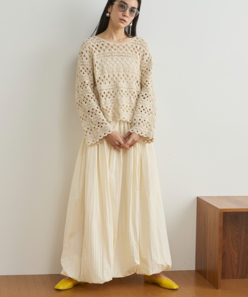 Libra Cue（リブラ キュー）の「バルーンロングスカート（スカート・レディース・ブラック/アイボリー/モカ・FREE）」の19枚目の写真