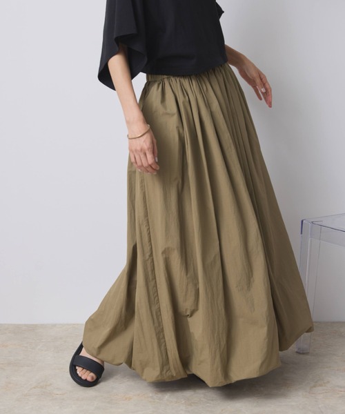 Libra Cue（リブラ キュー）の「バルーンロングスカート（スカート・レディース・ブラック/アイボリー/モカ・FREE）」の10枚目の写真