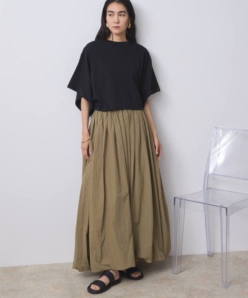 Libra Cue（リブラ キュー）の「バルーンロングスカート（スカート・レディース・ブラック/アイボリー/モカ・FREE）」の13枚目の写真