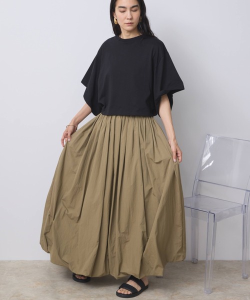 Libra Cue（リブラ キュー）の「バルーンロングスカート（スカート・レディース・ブラック/アイボリー/モカ・FREE）」の14枚目の写真