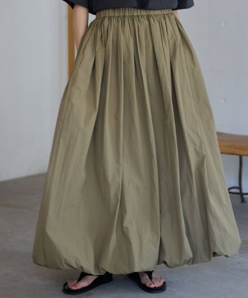 Libra Cue（リブラ キュー）の「バルーンロングスカート（スカート・レディース・ブラック/アイボリー/モカ・FREE）」の8枚目の写真