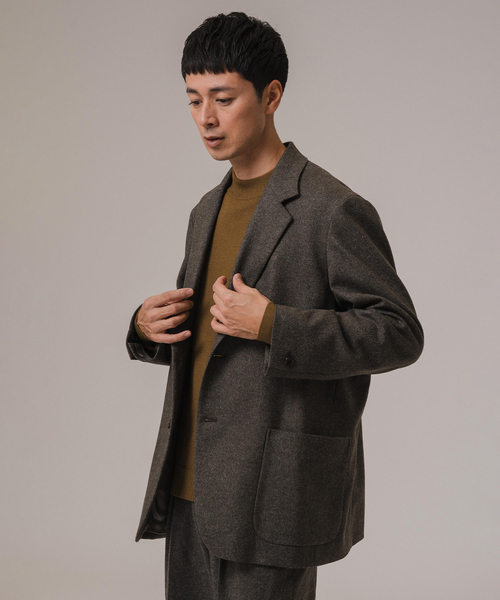 EDIFICE（エディフィス）の「LA BOUCLE (ラブークル)TOP FLANNEL 2B ジャケット（テーラードジャケット・メンズ・グレー/カーキ・2/3）」の8枚目の写真