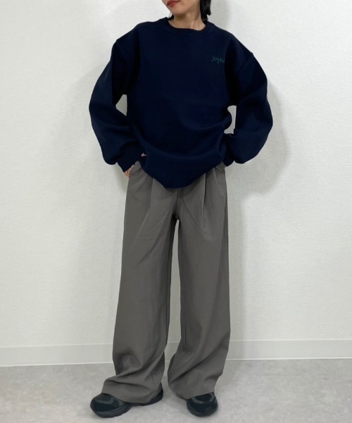 gossara（ゴサラ）の「手書き風ロゴニットPO（ニット/セーター・レディース・グレー/ネイビー/アイボリー・FREE）」の12枚目の写真