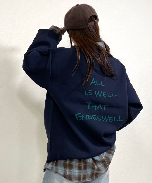 gossara（ゴサラ）の「手書き風ロゴニットPO（ニット/セーター・レディース・グレー/ネイビー/アイボリー・FREE）」の16枚目の写真