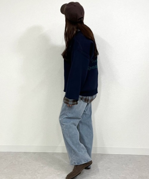 gossara（ゴサラ）の「手書き風ロゴニットPO（ニット/セーター・レディース・グレー/ネイビー/アイボリー・FREE）」の18枚目の写真