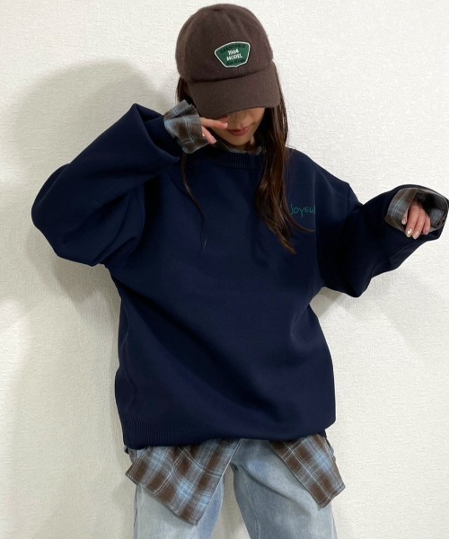 gossara（ゴサラ）の「手書き風ロゴニットPO（ニット/セーター・レディース・グレー/ネイビー/アイボリー・FREE）」の15枚目の写真