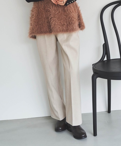 mil(ミル)の「【150㎝前後の小柄さんサイズ】ヘリンボーン柄 ストレートパンツ(その他パンツ・レディース・ブラウン/グレイッシュベージュ・M-Regular/S-Regular/M-Short/S-Short)」の1枚目の写真