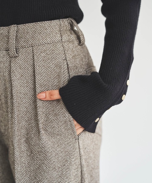mil(ミル)の「【150㎝前後の小柄さんサイズ】ヘリンボーン柄 ストレートパンツ(その他パンツ・レディース・ブラウン/グレイッシュベージュ・M-Regular/S-Regular/M-Short/S-Short)」の14枚目の写真