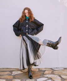 manana suerte（マニャーナスエルテ）の「ボリュームストライプチュールスカート（スカート）」