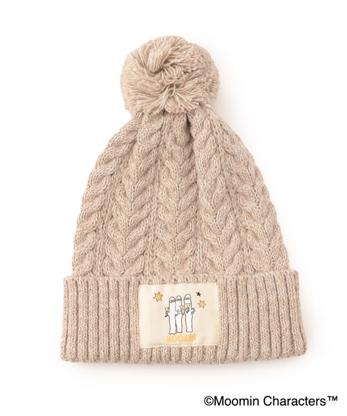 SHOO・LA・RUE(シューラルー)の「【MOOMIN】ポンポンニット帽(ニットキャップ/ビーニー・キッズ・ライトベージュ/ライトグレー・99)」の2枚目の写真