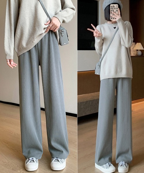 Miniministore(ミニミニストア)の「裏起毛ストレートパンツ暖かい レディース(スラックス・レディース・グレー/キャメル/アイボリー/ブラック/グリーン・M/L/XL)」の21枚目の写真