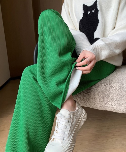 Miniministore(ミニミニストア)の「裏起毛ストレートパンツ暖かい レディース(スラックス・レディース・グレー/キャメル/アイボリー/ブラック/グリーン・M/L/XL)」の22枚目の写真