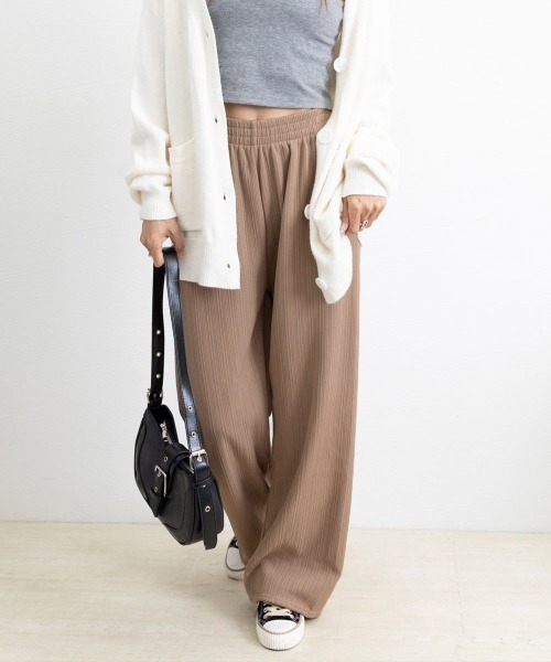 Miniministore(ミニミニストア)の「裏起毛ストレートパンツ暖かい レディース(スラックス・レディース・グレー/キャメル/アイボリー/ブラック/グリーン・M/L/XL)」の18枚目の写真