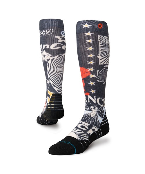 STANCE(スタンス)の「【STANCE/スタンス】BRAND LOVE MID POLY SNOWサイケデリックスチームパンクライクデザインソックス(ソックス/靴下・メンズ・ブラック・MEDIUM/LARGE)」の1枚目の写真