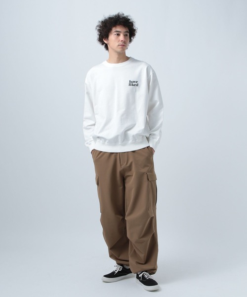 BAYFLOW（ベイフロー）の「フラワーバックプリント長袖Ｔシャツ（スウェット・メンズ・ライトパープル/カーキ/オフホワイト/チャコールグレー・MEDIUM/LARGE）」の11枚目の写真