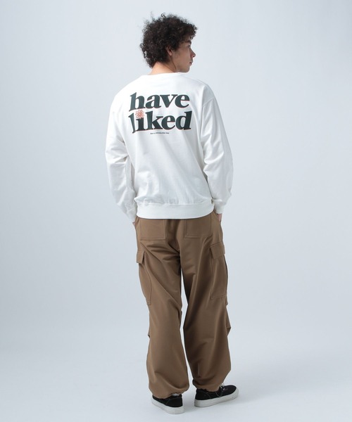 BAYFLOW（ベイフロー）の「フラワーバックプリント長袖Ｔシャツ（スウェット・メンズ・ライトパープル/カーキ/オフホワイト/チャコールグレー・MEDIUM/LARGE）」の12枚目の写真