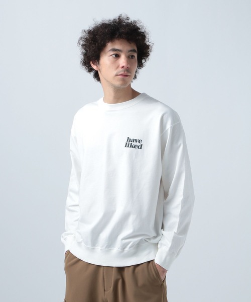 BAYFLOW（ベイフロー）の「フラワーバックプリント長袖Ｔシャツ（スウェット・メンズ・ライトパープル/カーキ/オフホワイト/チャコールグレー・MEDIUM/LARGE）」の13枚目の写真