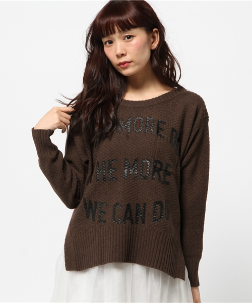 ROSE BUD(ローズバッド)の「LK-152104 PRINT POCKET WIDE P/O(ニット/セーター・レディース・ブラック/ミックスグレー/ブラウン・ONE SIZE)」の3枚目の写真
