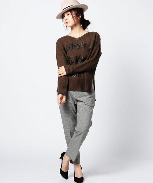 ROSE BUD(ローズバッド)の「LK-152104 PRINT POCKET WIDE P/O(ニット/セーター・レディース・ブラック/ミックスグレー/ブラウン・ONE SIZE)」の13枚目の写真