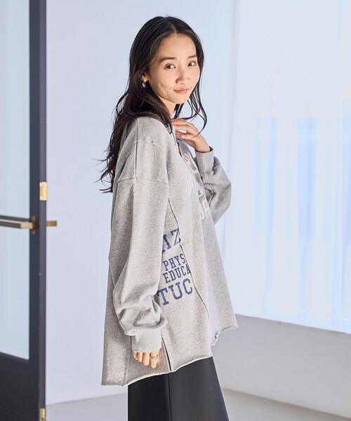 PENNEYS(ぺニーズ)の「Penneys(ぺニーズ)別注 リメイク風裏毛スウェットプルオーバー(スウェット・レディース・グレー/ナチュラル/ネイビー・FREE)」の10枚目の写真