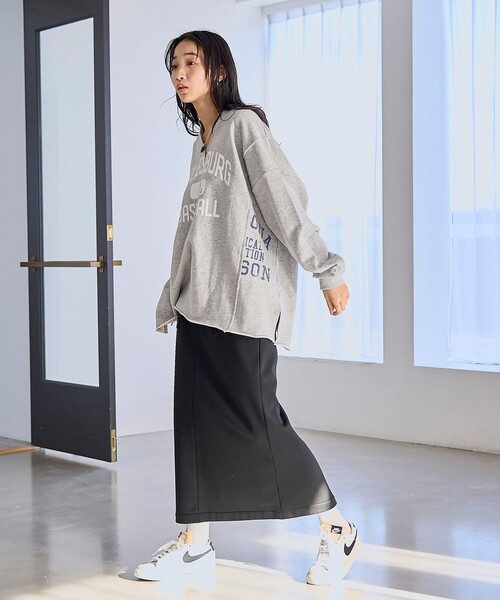 PENNEYS(ぺニーズ)の「Penneys(ぺニーズ)別注 リメイク風裏毛スウェットプルオーバー(スウェット・レディース・グレー/ナチュラル/ネイビー・FREE)」の13枚目の写真