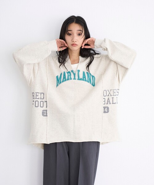 PENNEYS(ぺニーズ)の「Penneys(ぺニーズ)別注 リメイク風裏毛スウェットプルオーバー(スウェット・レディース・グレー/ナチュラル/ネイビー・FREE)」の18枚目の写真