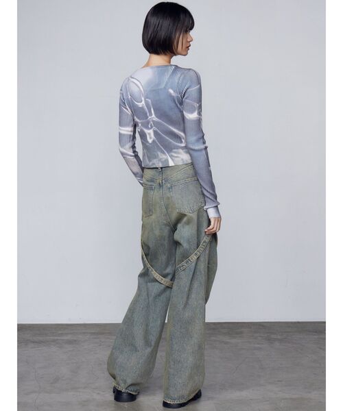 EMODA（エモダ）の「レースアッププリントリブニット（ニット/セーター・レディース・ブラック/その他/その他1・FREE）」の7枚目の写真