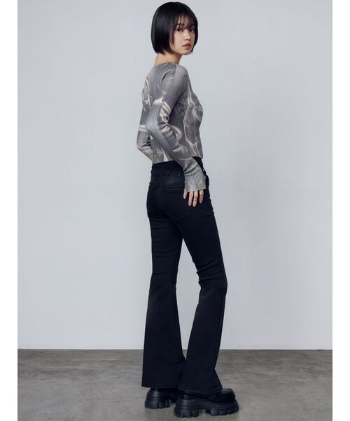 EMODA（エモダ）の「レースアッププリントリブニット（ニット/セーター・レディース・ブラック/その他/その他1・FREE）」の9枚目の写真