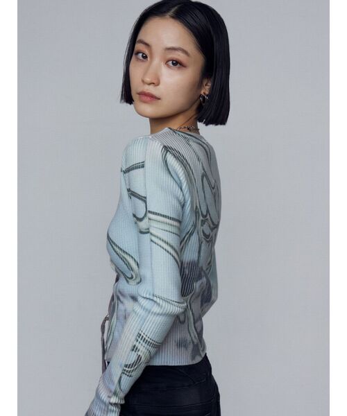 EMODA（エモダ）の「レースアッププリントリブニット（ニット/セーター・レディース・ブラック/その他/その他1・FREE）」の19枚目の写真