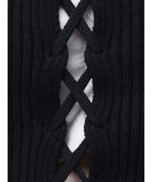 EMODA（エモダ）の「レースアッププリントリブニット（ニット/セーター・レディース・ブラック/その他/その他1・FREE）」の14枚目の写真