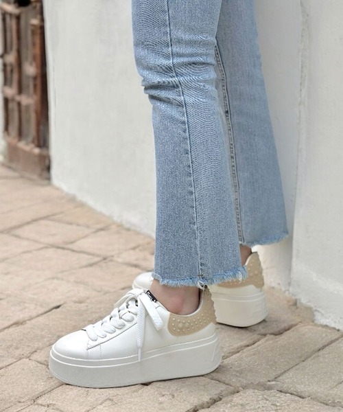 ASH（アッシュ）の「ASH/アッシュ【MOBY RUBBER】ラバースタッズスニーカー 6cmヒール 厚底 ホワイト（スニーカー・レディース・ベージュ/レッド・38/37/36/35/39/40）」の7枚目の写真