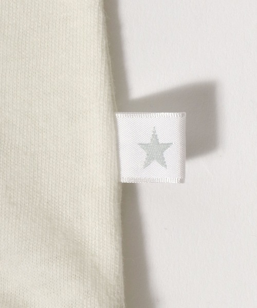 CONVERSE(コンバース)の「CONVERSE White(コンバース ホワイト)スターブランドロゴプリント 綿麻リンガーTシャツ レディース(Tシャツ/カットソー・レディース・オフホワイト/イエロー・M)」の13枚目の写真