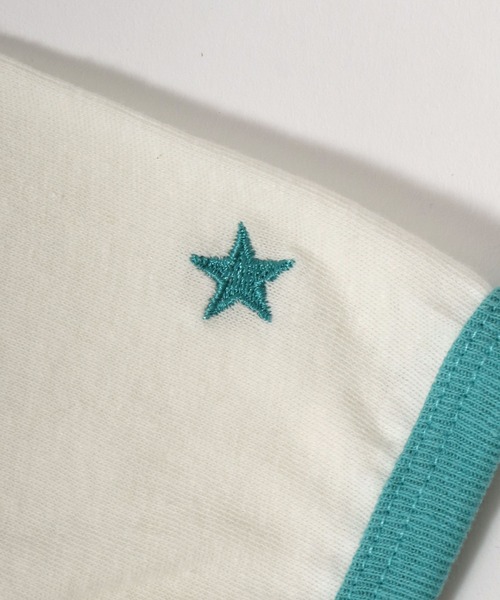 CONVERSE(コンバース)の「CONVERSE White(コンバース ホワイト)スターブランドロゴプリント 綿麻リンガーTシャツ レディース(Tシャツ/カットソー・レディース・オフホワイト/イエロー・M)」の11枚目の写真