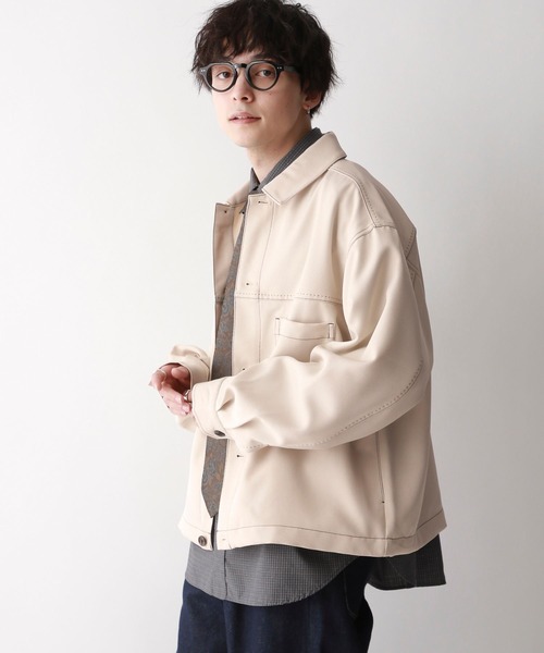 セール】ステッチオーバーサイズショートジャケット（ブルゾン