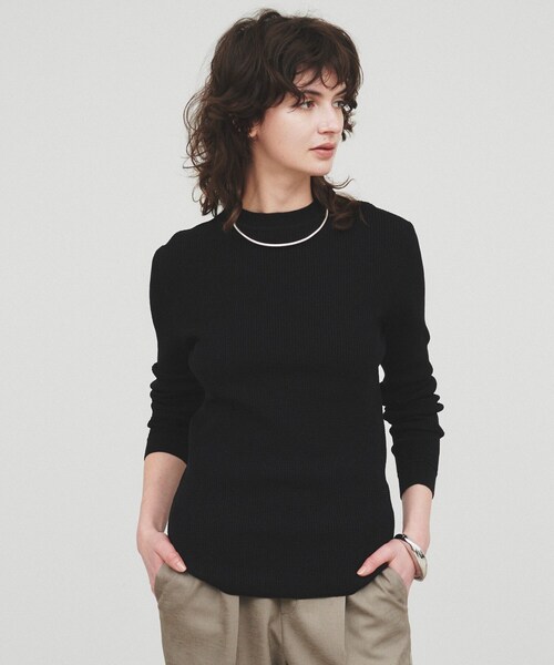 cloenc（クロエンス）の「【手洗い可】サーマルニットプルオーバー（Tシャツ/カットソー・レディース・ブラック/ホワイト/ライトグレー・02）」の3枚目の写真