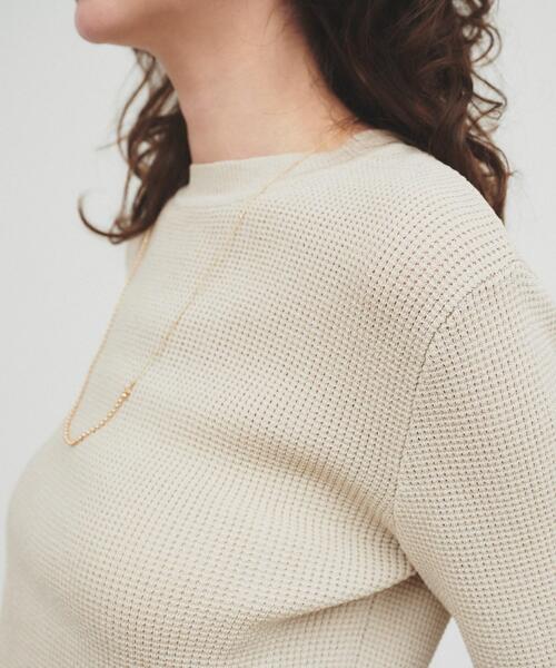 cloenc（クロエンス）の「【手洗い可】サーマルニットプルオーバー（Tシャツ/カットソー・レディース・ブラック/ホワイト/ライトグレー・02）」の11枚目の写真